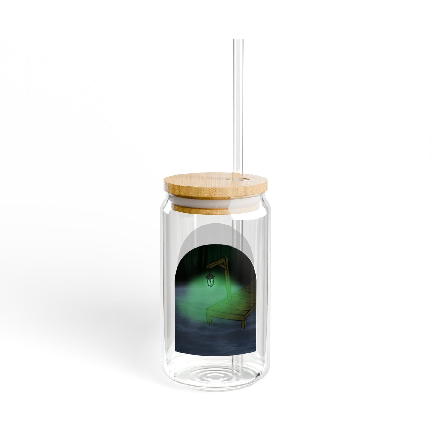 "The Green Light Calling" Sipper Glass, 16oz