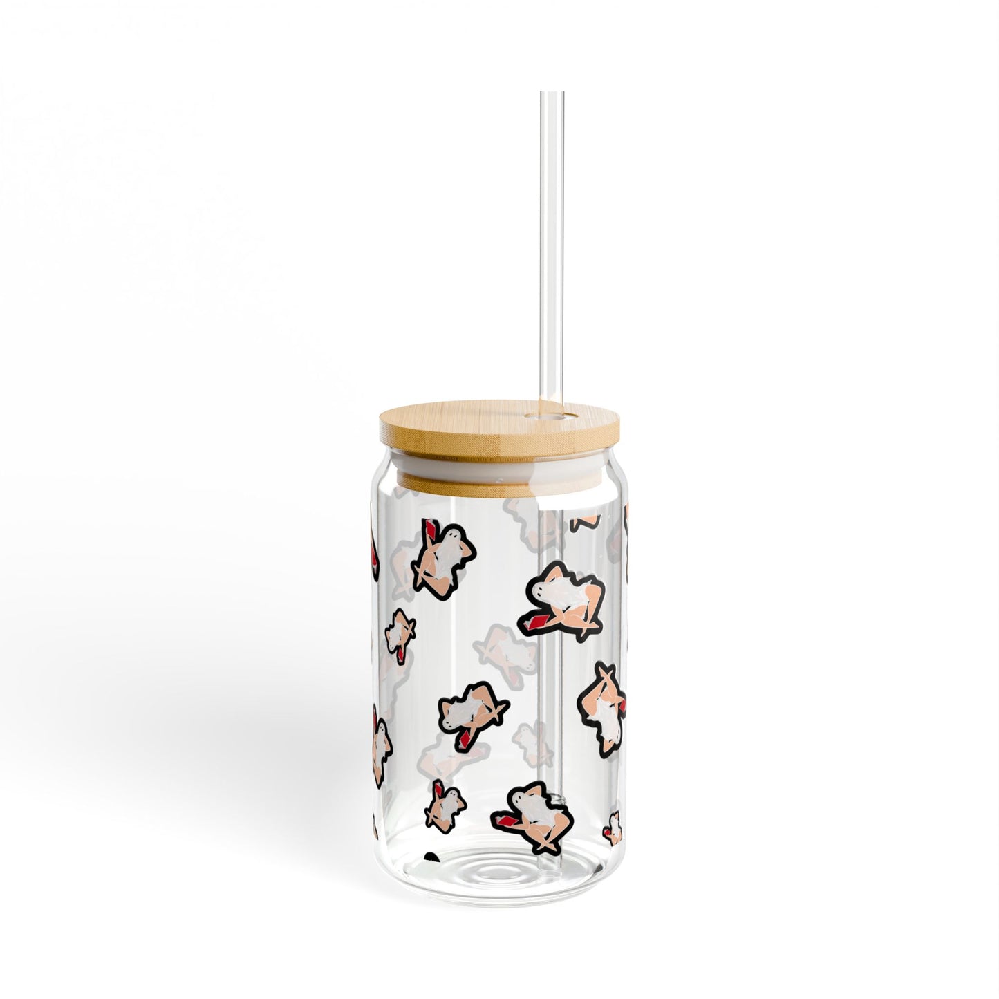"Smutty Ghost PinUp" Sipper Glass, 16oz