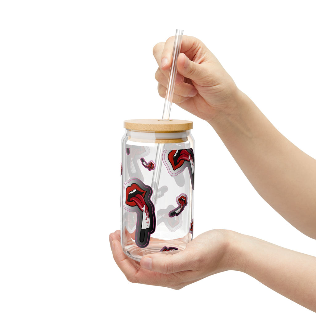 "Bloody Lips" Sipper Glass, 16oz