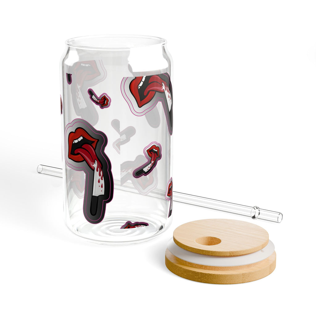 "Bloody Lips" Sipper Glass, 16oz
