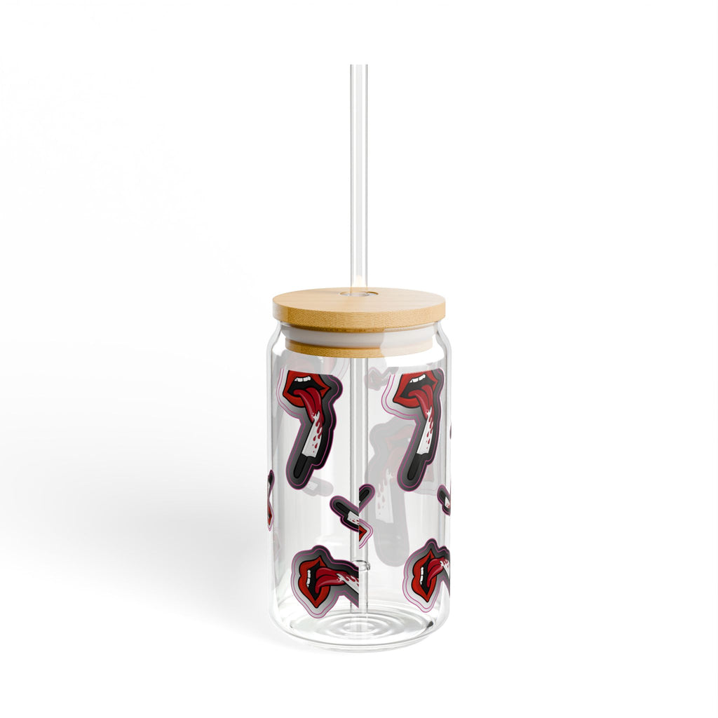 "Bloody Lips" Sipper Glass, 16oz