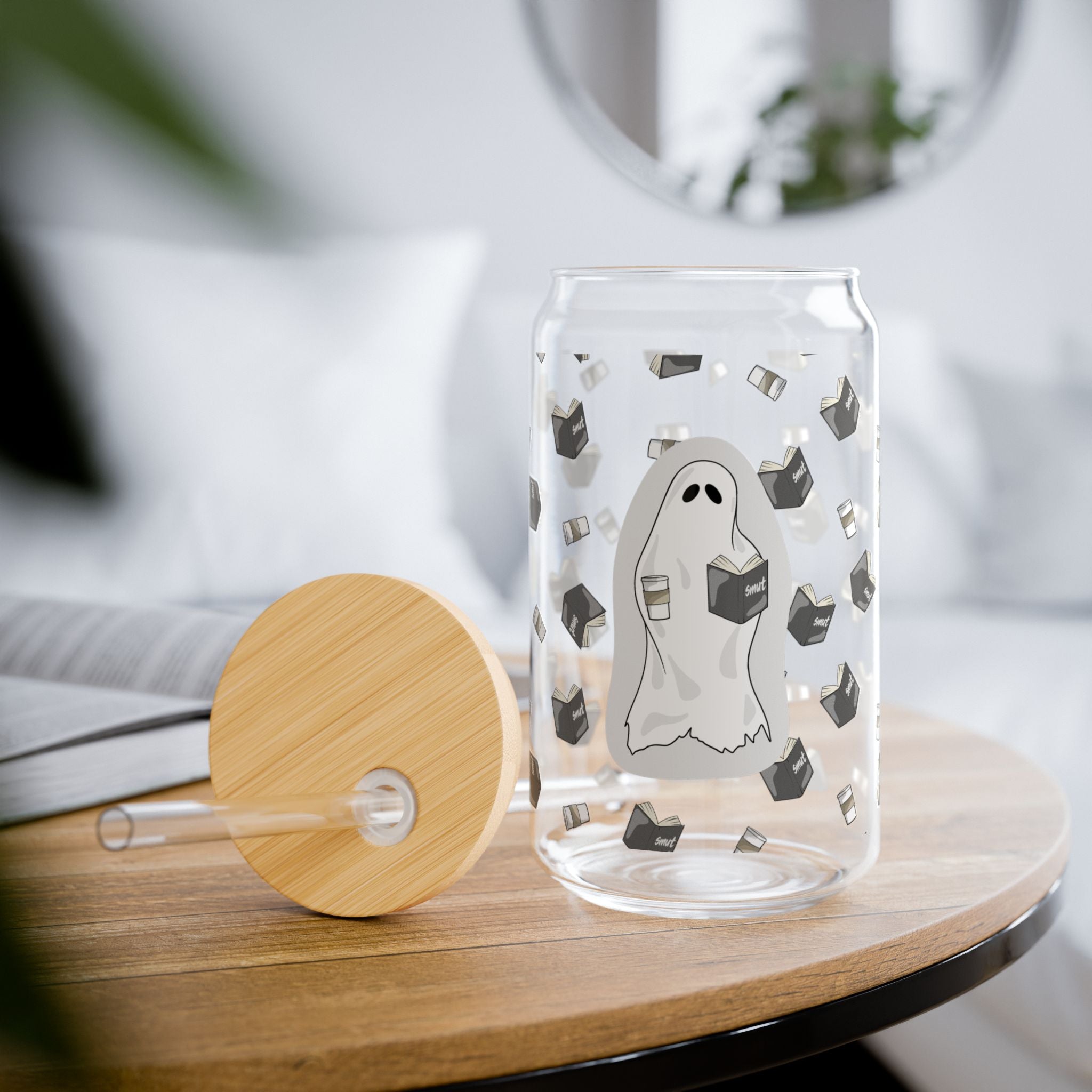 "Smutty Ghost" Sipper Glass, 16oz