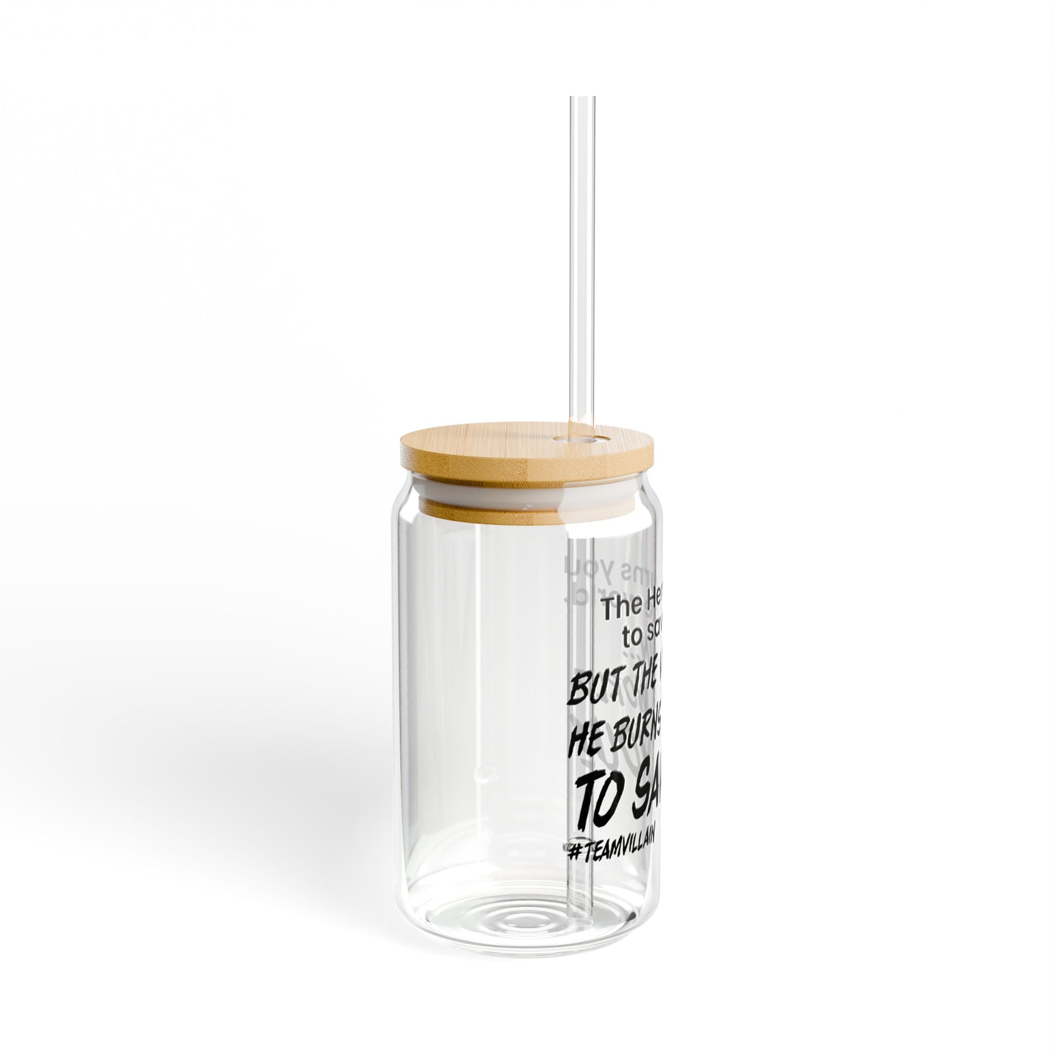"#TeamVillain" Sipper Glass, 16oz