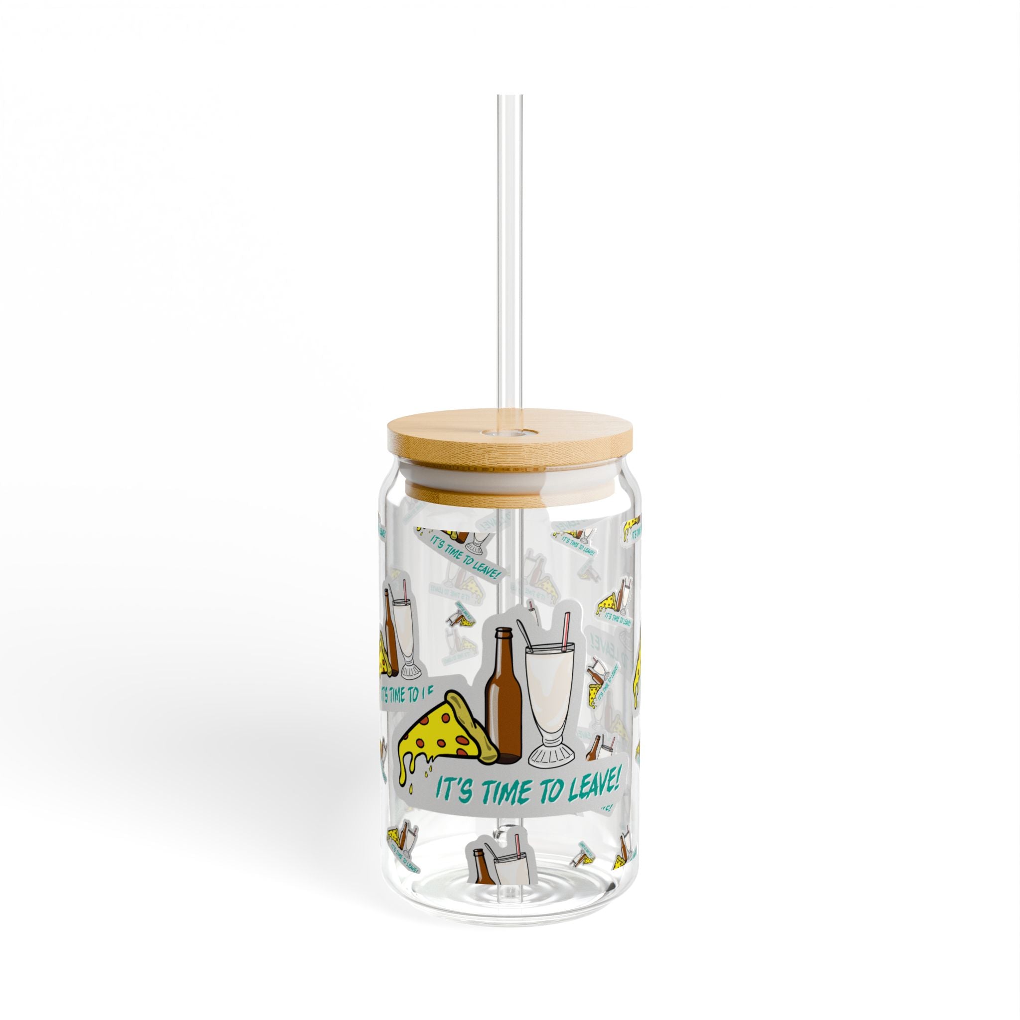 "Pizza, Beer and Milkshakes" Sipper Glass, 16oz