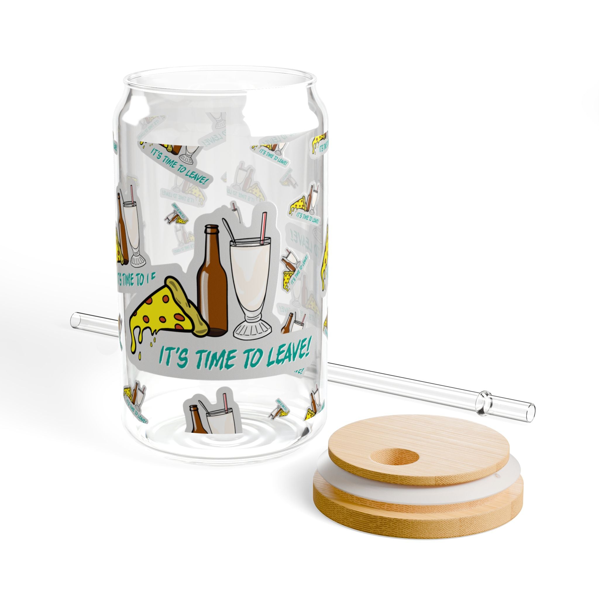"Pizza, Beer and Milkshakes" Sipper Glass, 16oz