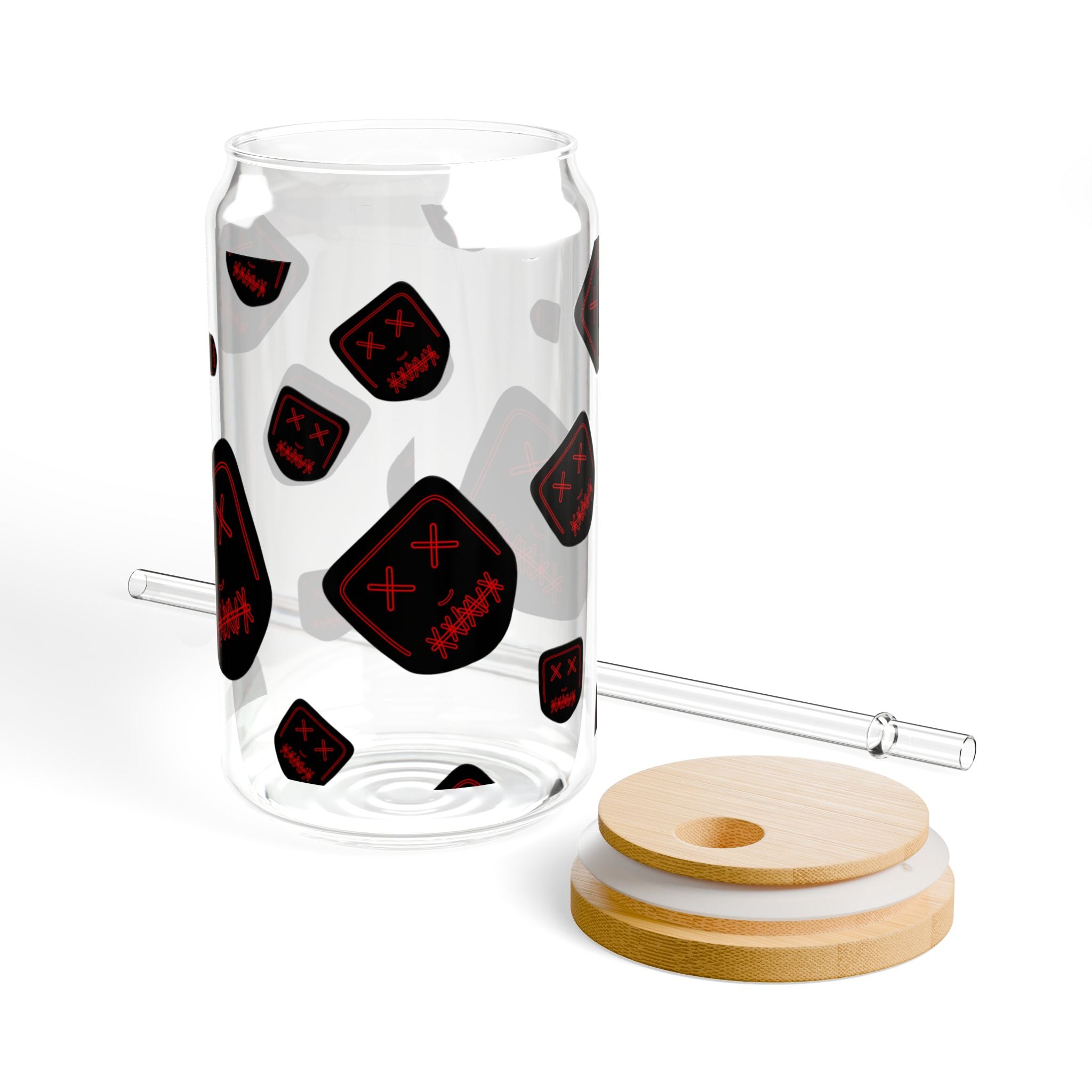 "Red Mask" Sipper Glass, 16oz