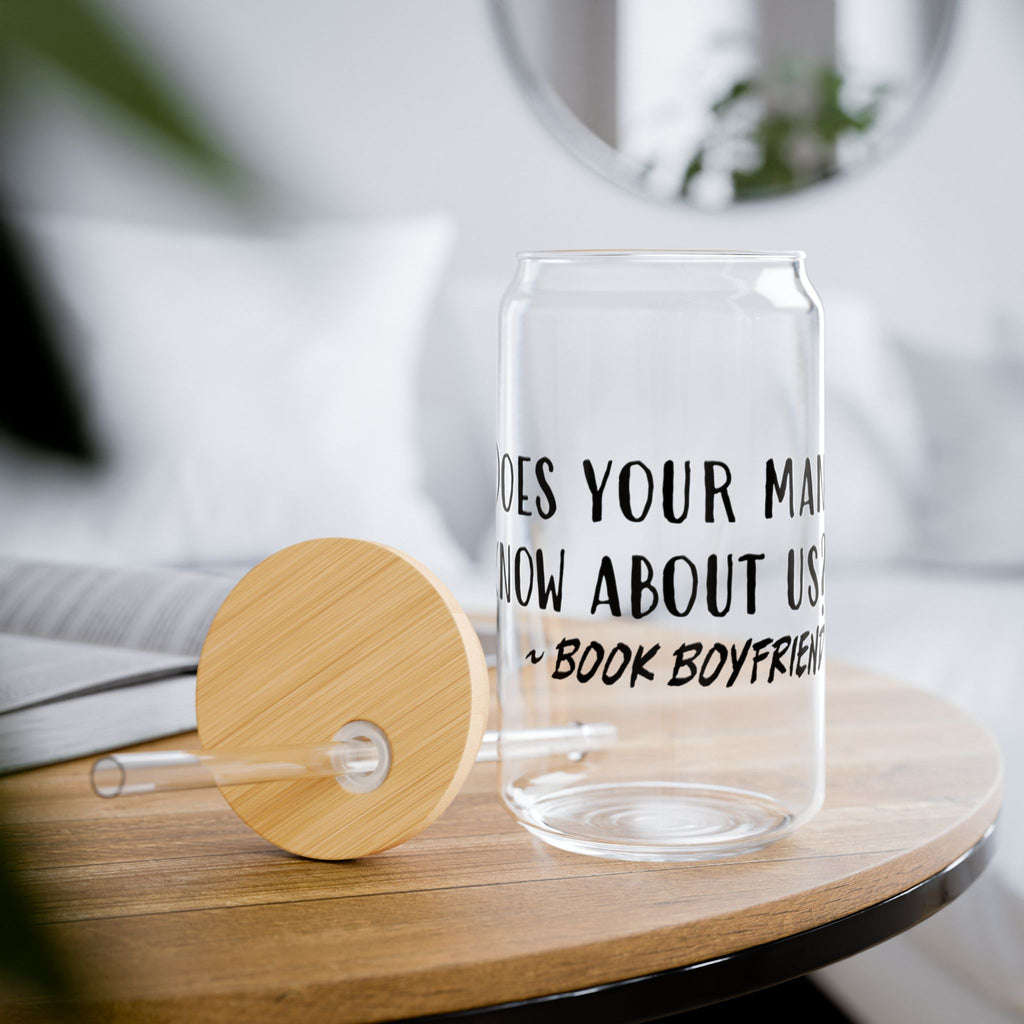 "Book Boyfriend" Sipper Glass, 16oz