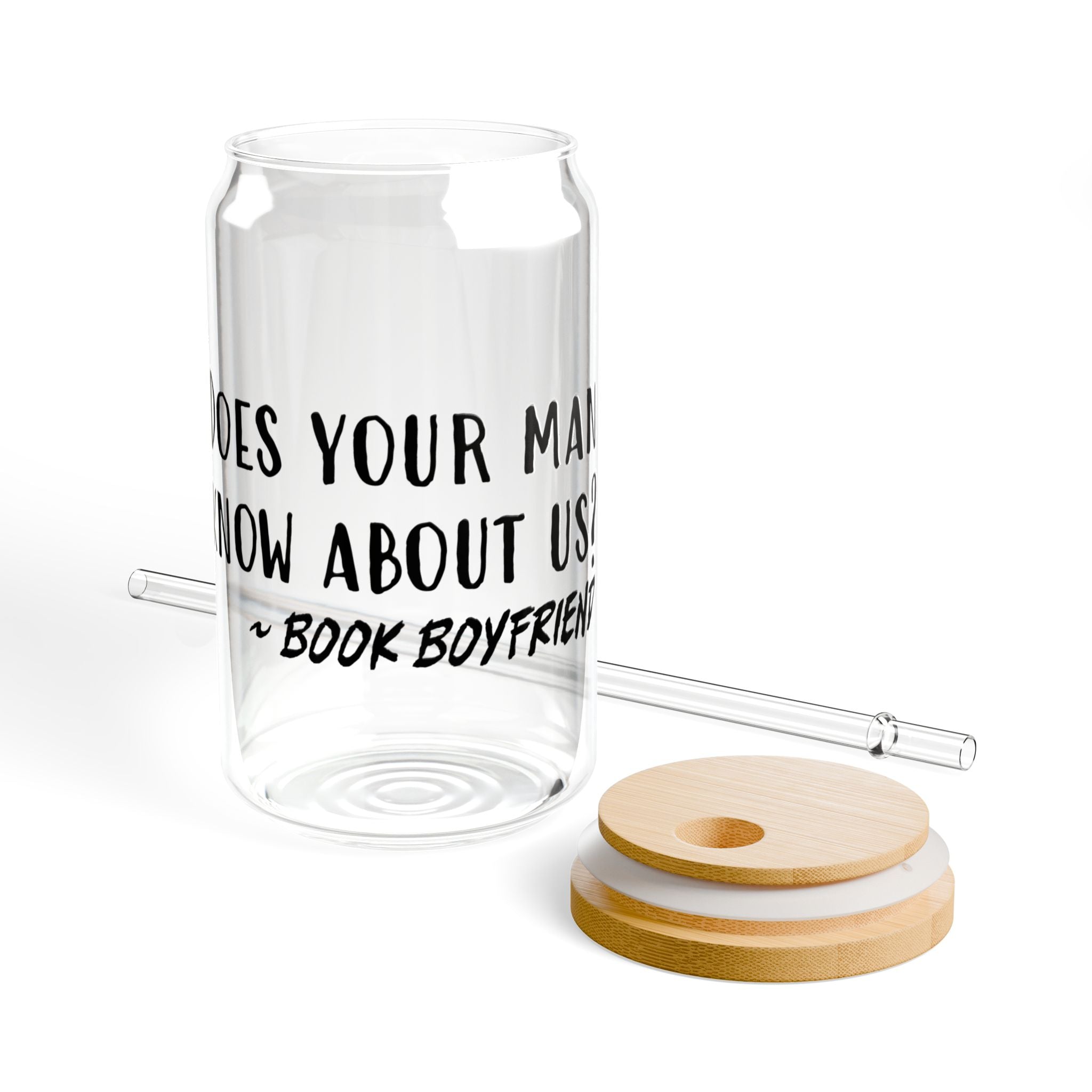 "Book Boyfriend" Sipper Glass, 16oz