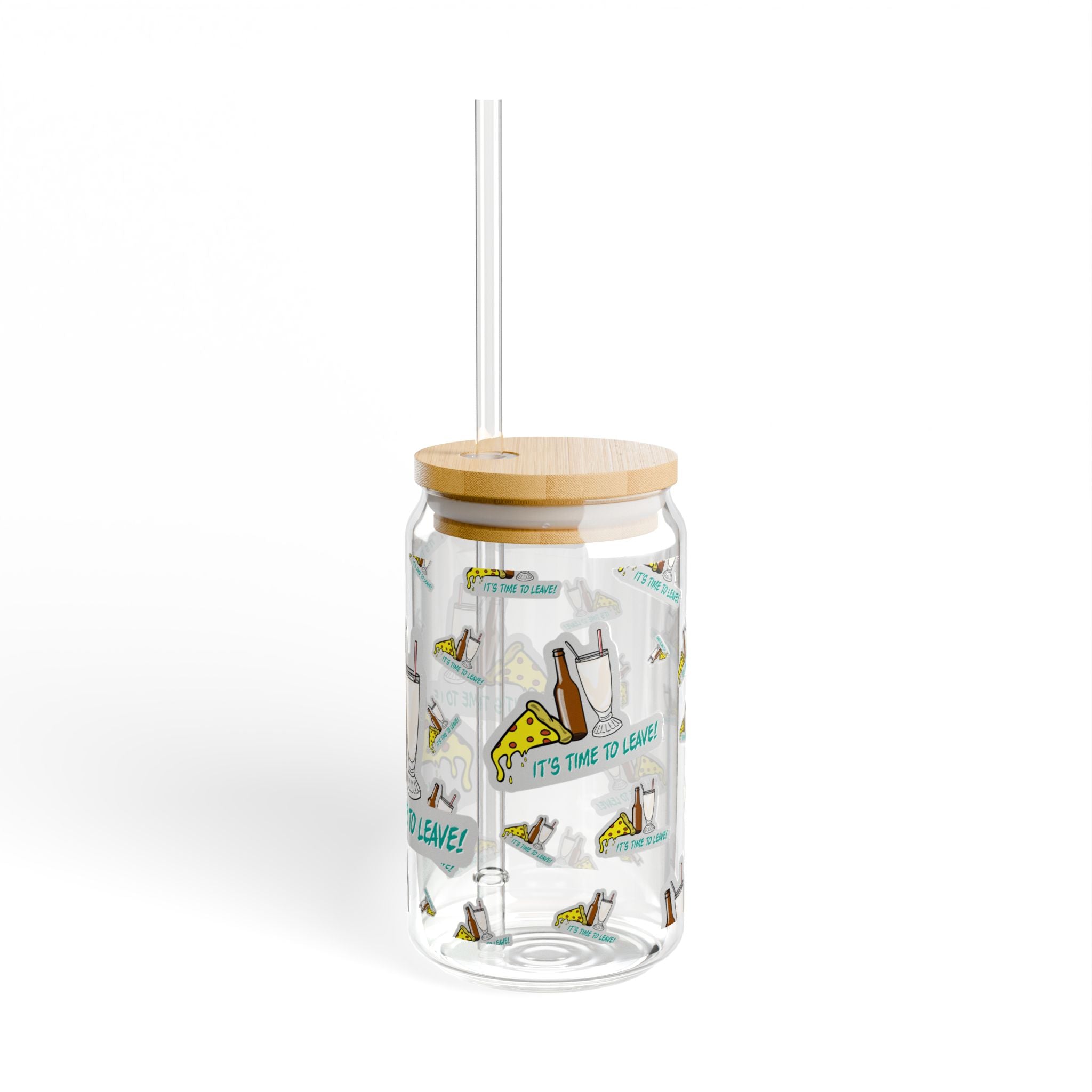 "Pizza, Beer and Milkshakes" Sipper Glass, 16oz