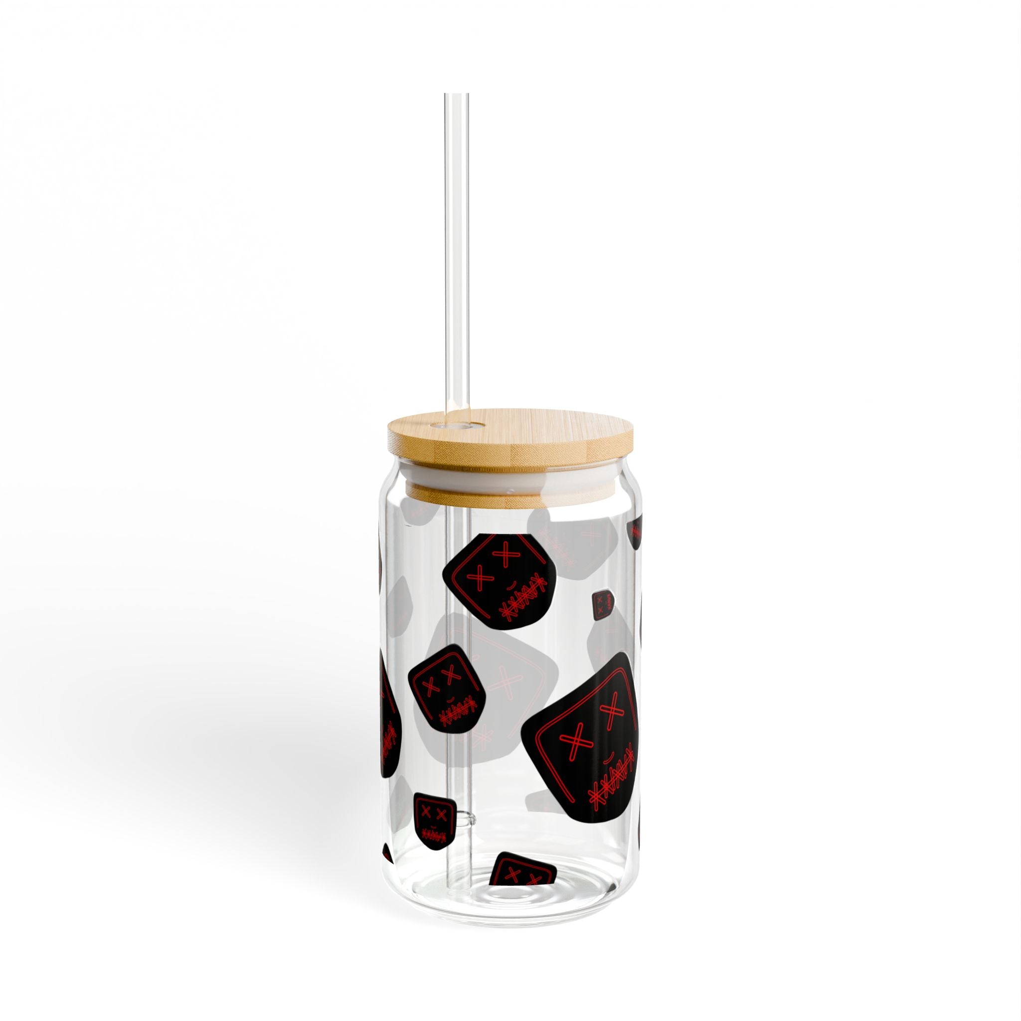 "Red Mask" Sipper Glass, 16oz