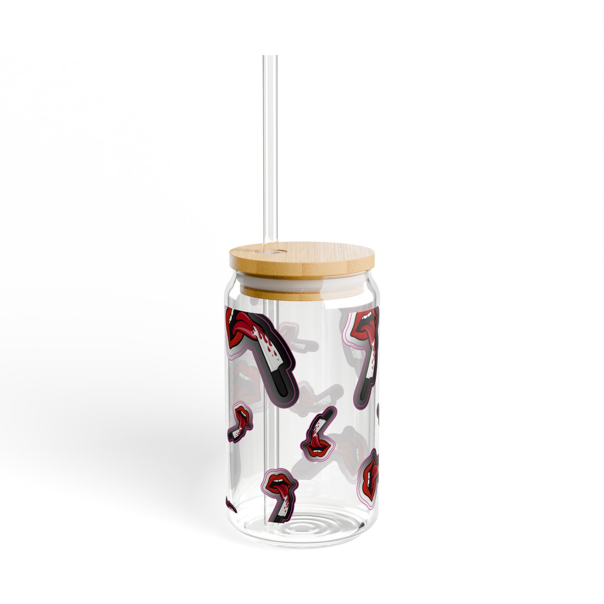 "Bloody Lips" Sipper Glass, 16oz
