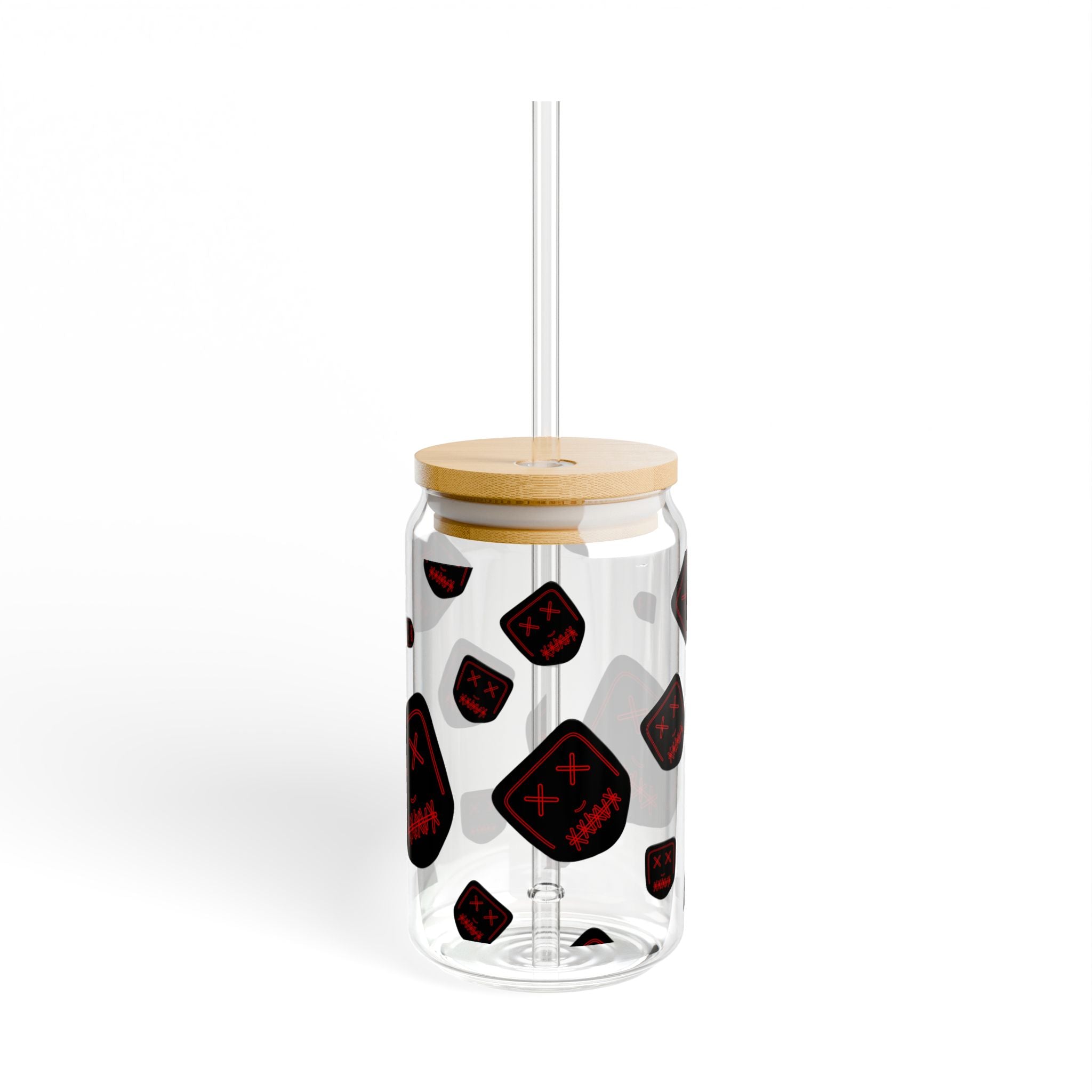 "Red Mask" Sipper Glass, 16oz