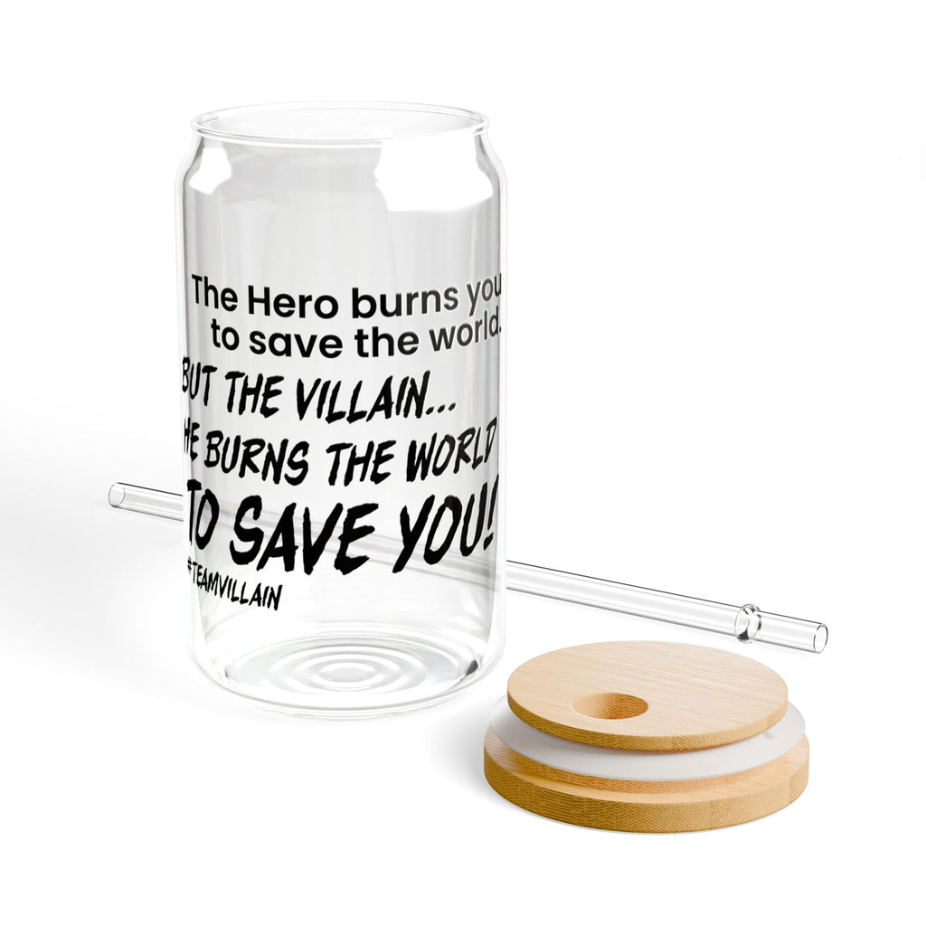 "#TeamVillain" Sipper Glass, 16oz