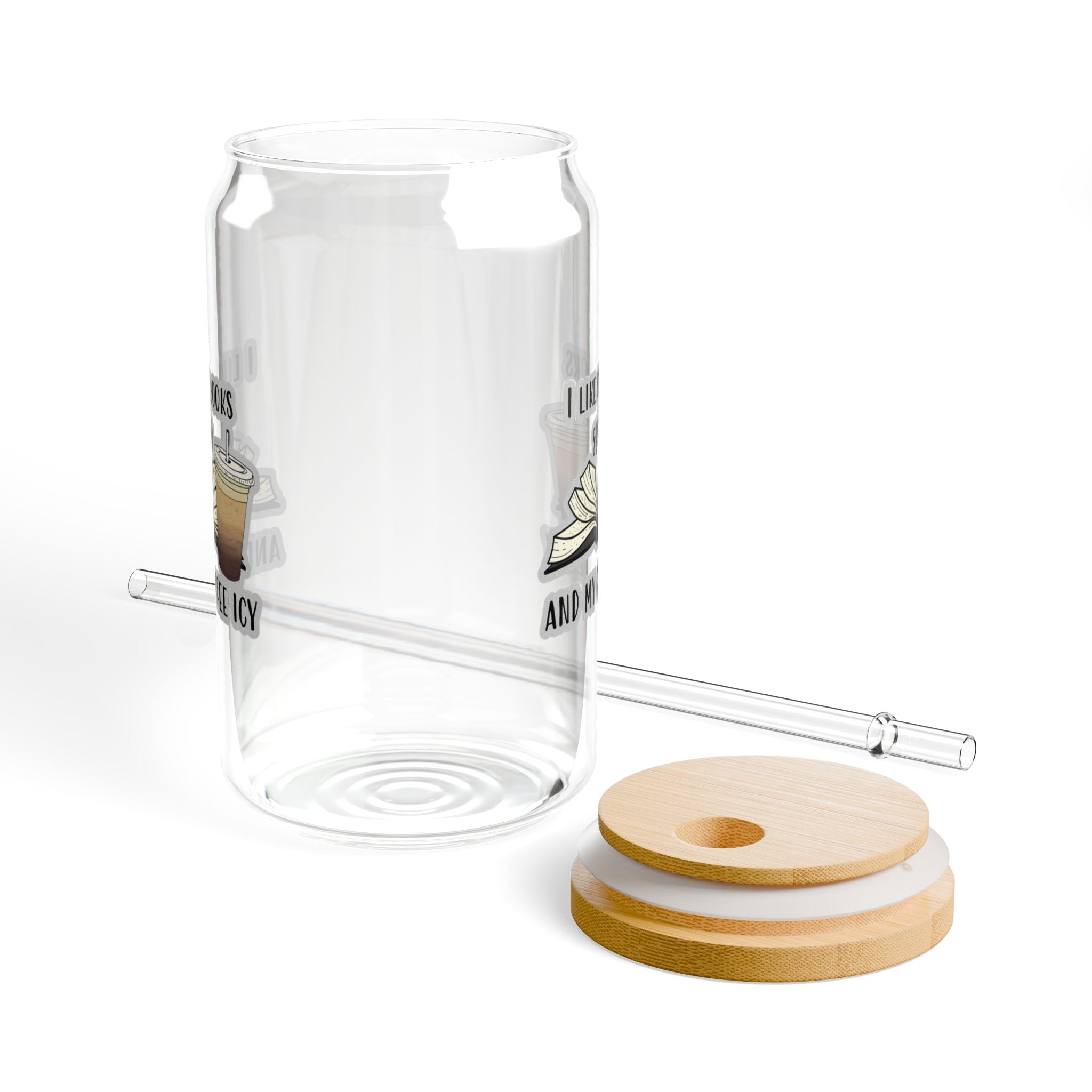 "I Like My Books Spicy and My Coffee Icy" Sipper Glass, 16oz