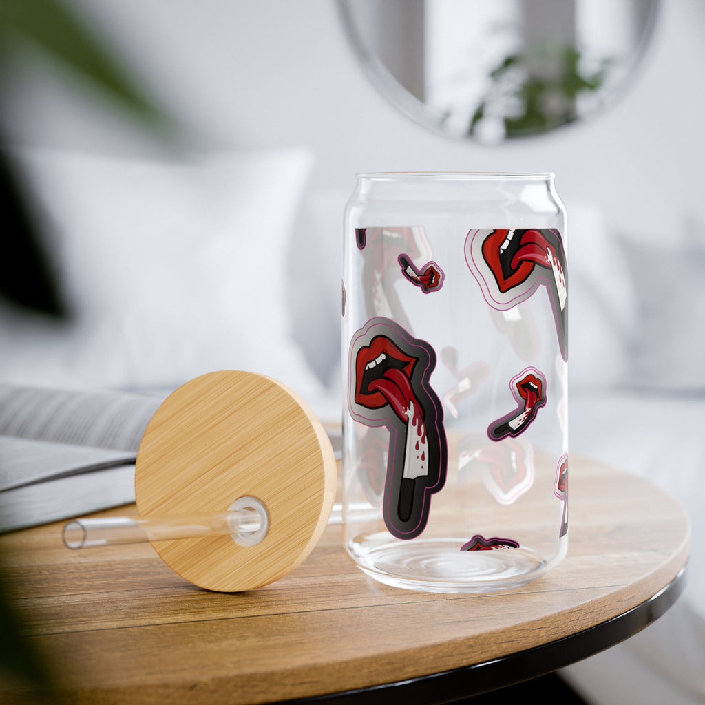 "Bloody Lips" Sipper Glass, 16oz