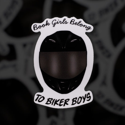 Book Girls Belong to Biker Boys 2.4" Sticker