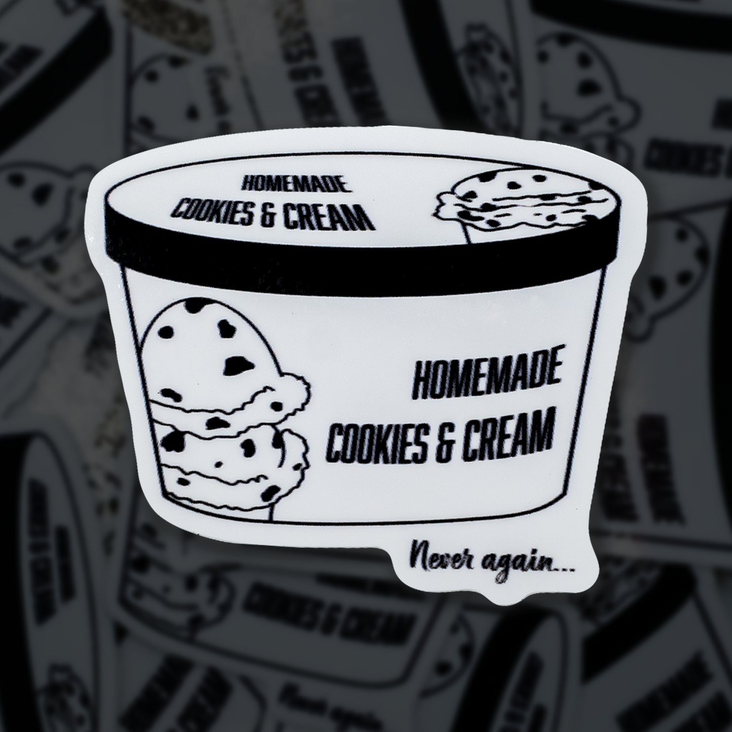 Homemade "Cookies & Cream" Ice Cream 2.5" Sticker