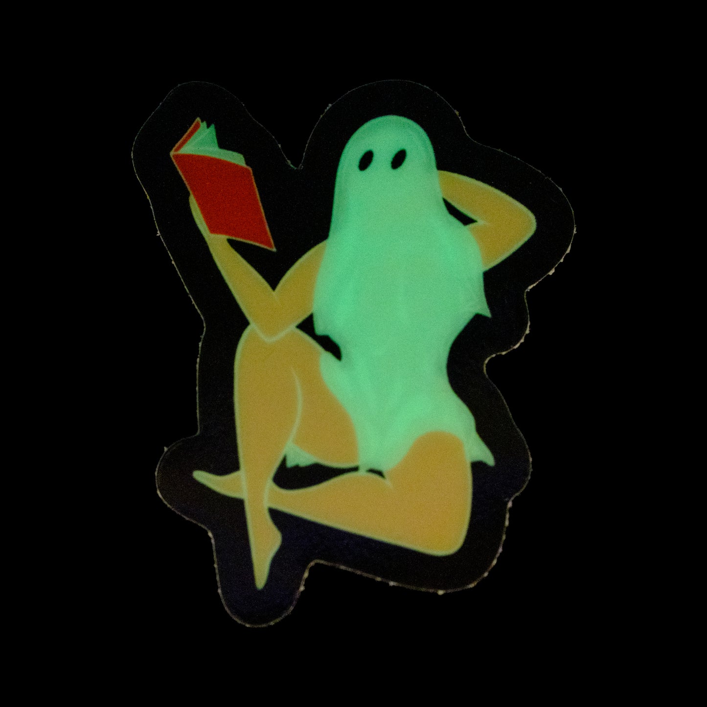 Smutty Ghost Pinup 2.8" Glow In The Dark Sticker