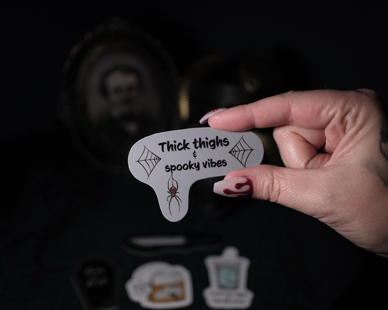 Thick Thighs & Spooky Vibes 3" Sticker