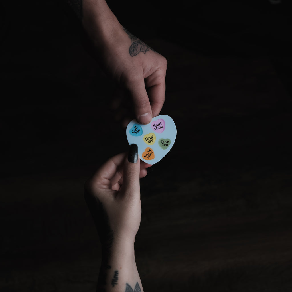 "Typical Love" VDay Hearts 2.5" Sticker