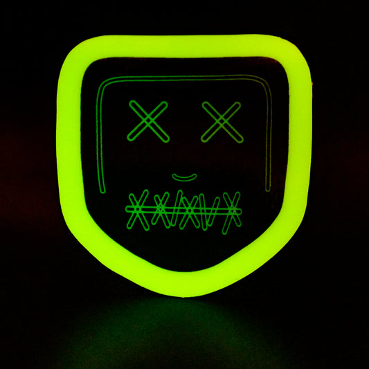 Green Mask 2.5" Glow In The Dark Sticker