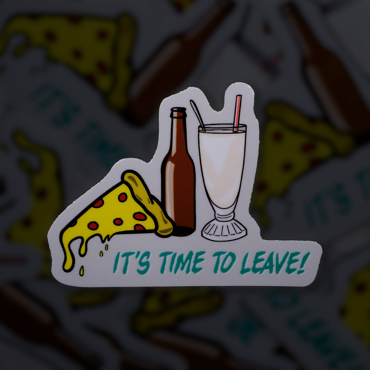 Pizza, Beer and Milkshakes 2.8" Sticker