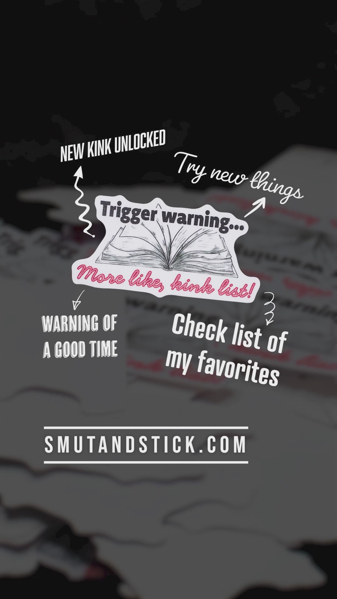 Trigger warning... More like, kink list! 3" Sticker
